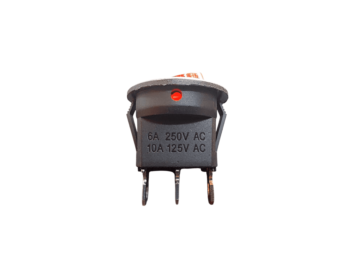 SWITCH BALANCIN REDONDO 3P 2POS 10A 23MM BOTON ROJO NEON
