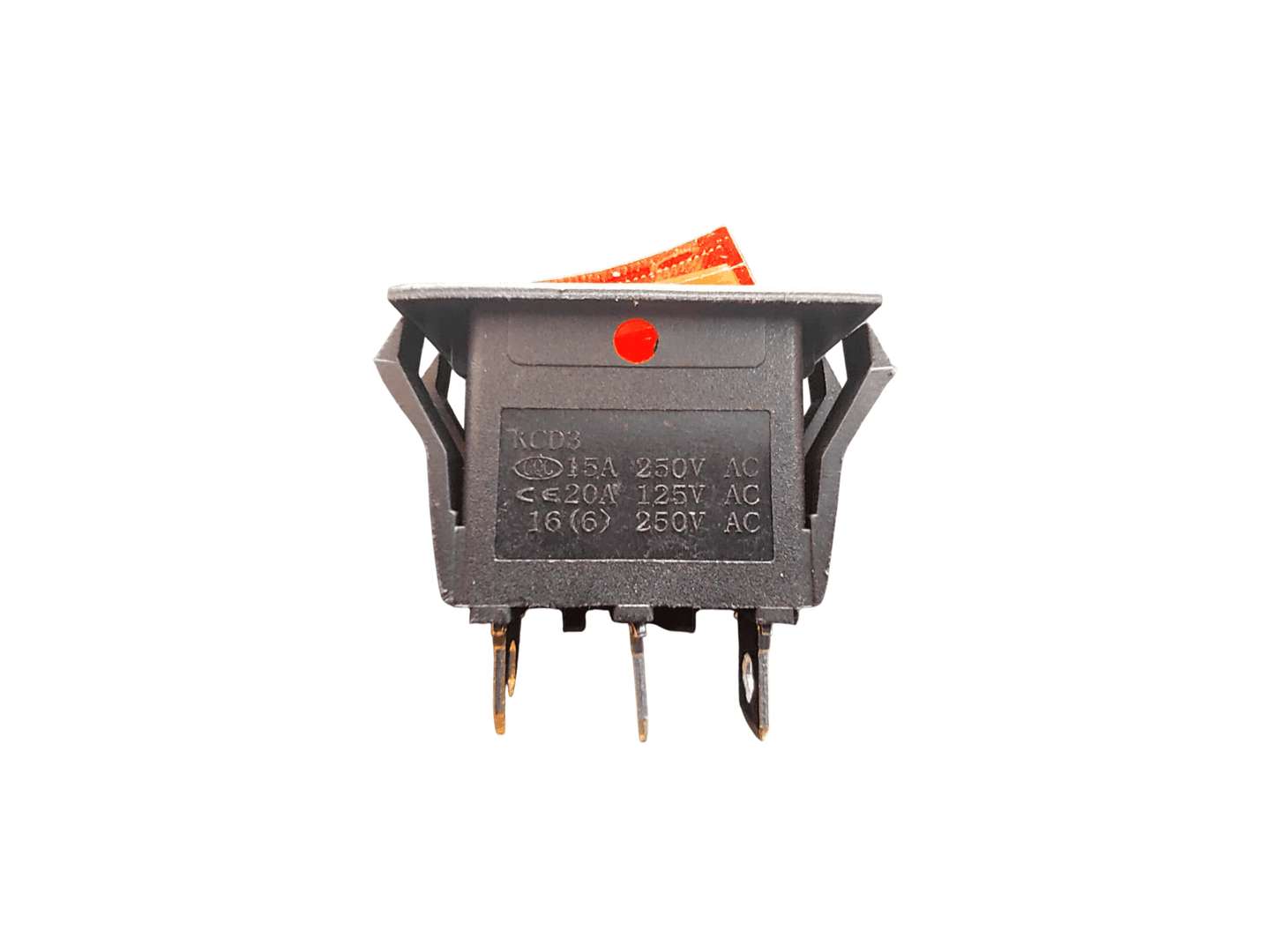 SWITCH BALANCIN 3P 2POS 20A 32X16 MEDIANO BOTON ROJO NEON