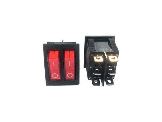 SWITCH BALANCIN DOBLE 3P 2POS 20A 31X25 INDICADOR ROJO 