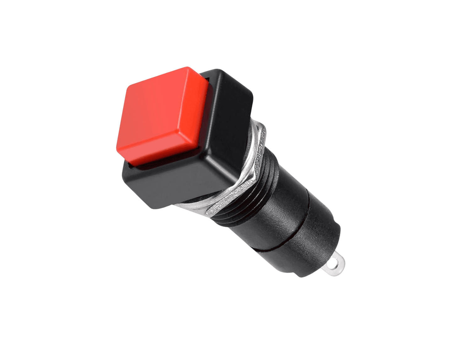 SWITCH PRESION CUADRADOR 2POS 3A ROSCA 11.5MM BOTON ROJO