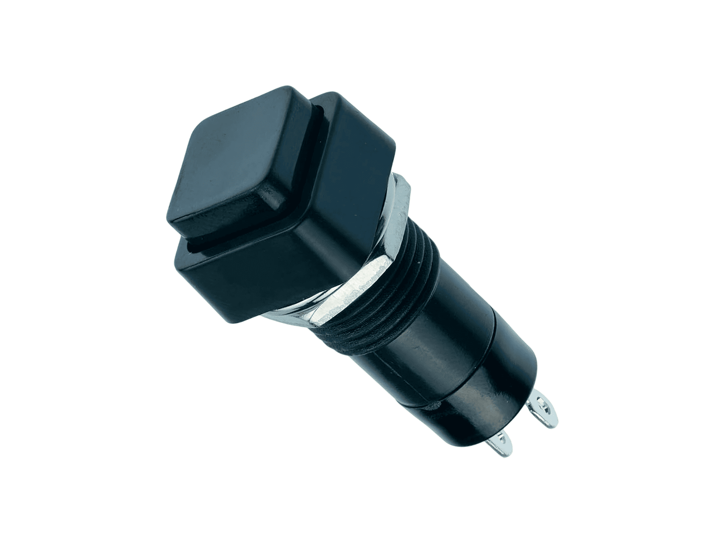 SWITCH PRESION CUADRADOR 2POS 3A ROSCA 11.5MM BOTON NEGRO 