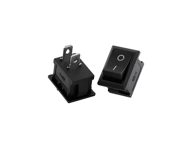 MINI SWITCH BALANCIN 2P 2POS 6A 10X15 NEGRO