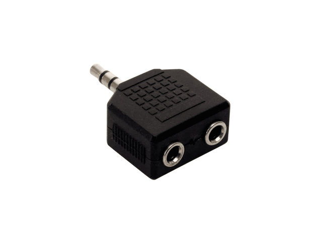 CONECTOR PLUG STEREO 3.5MM A JACK STEREO 3.5MM PLASTICO
