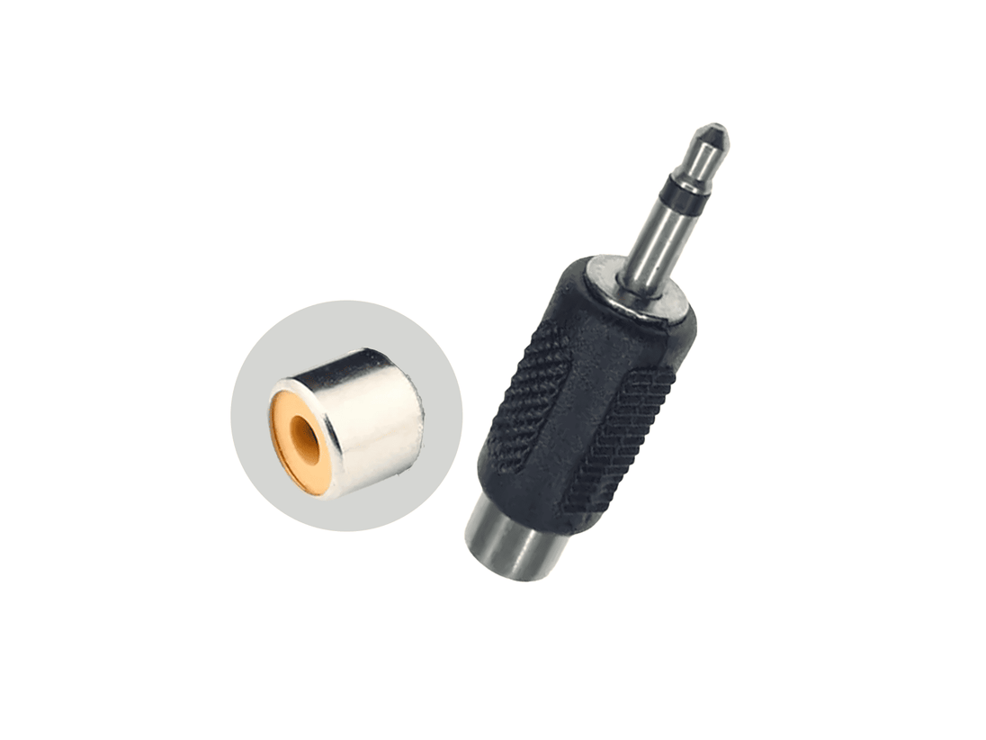 CONECTOR PLUG MONO 3.5MM A JACK RCA PLASTICO