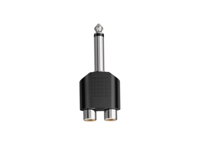 CONECTOR PLUG MONO 6.3MM A 2 JACK RCA DORADO 