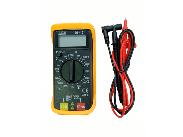 MULTÍMETRO DIGITAL COMPACTO 600V AC/DC, 200MA DC DT-101