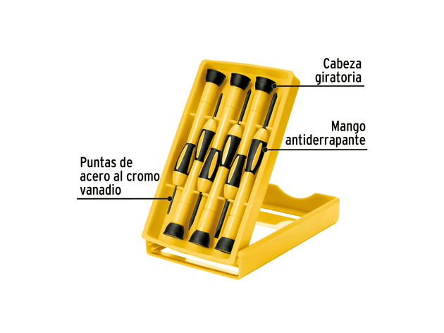 JUEGO DESTORNILLADORES 6 PIEZAS JOYERO PRETUL