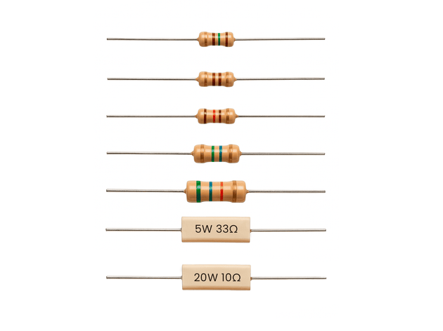 RESISTENCIAS 1/2W (1/1,2/1,5/1,8/10/12/15/18/100/120/150/180) Ω