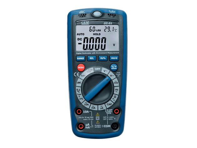 MULTÍMETRO 6 EN 1 600V AC/DC, 10A AC/DC DT51