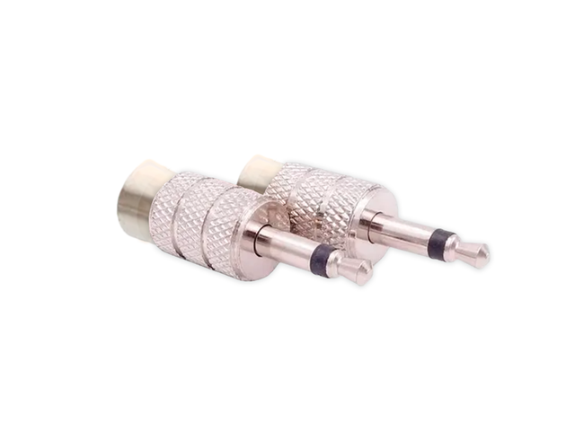 CONECTOR PLUG MONO 3.5MM A JACK RCA METALICO