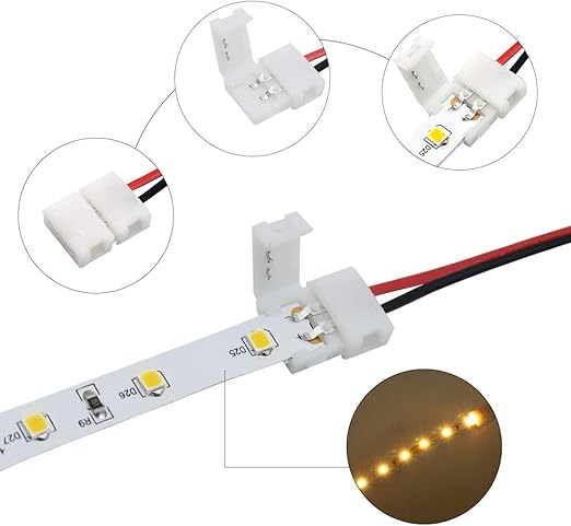 CONECTOR CINTA LED IP33 8MM CON CABLE (1T-2PIN)