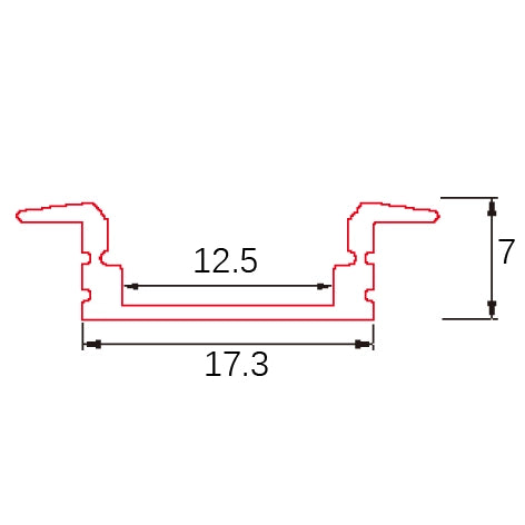 PERFIL EN ALUMINIO PARA CINTA LED