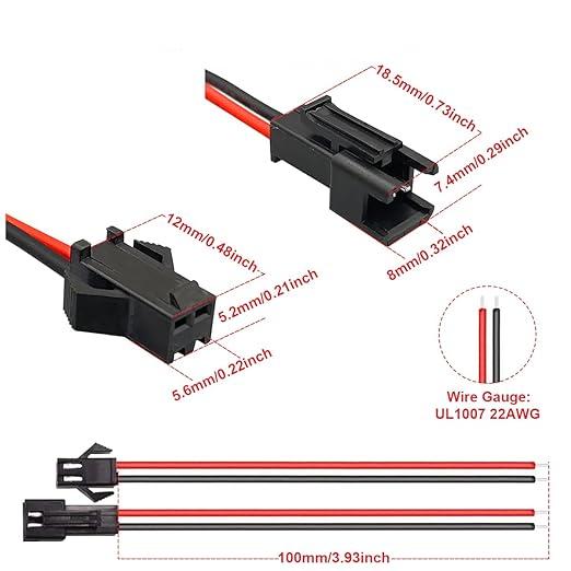 CONECTOR CON CABLE MACHO HEMBRA  JST 2P / 3P / 4P / 5P / 6P