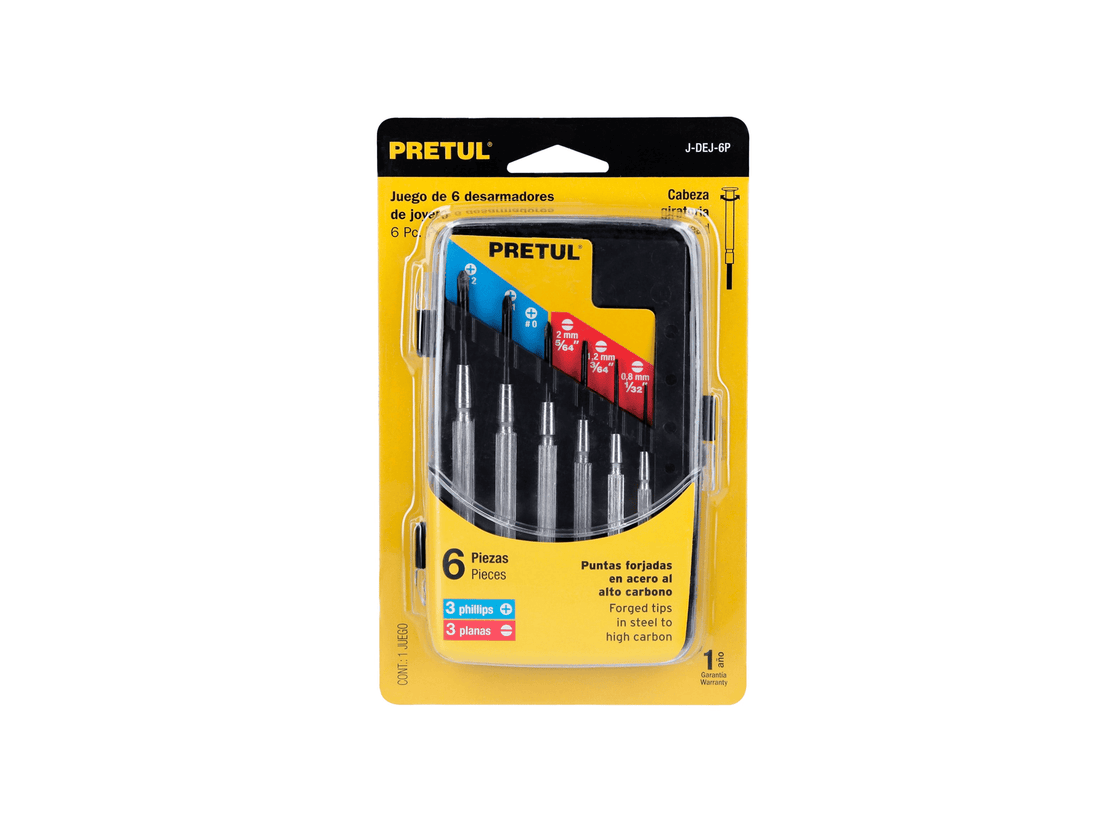 JUEGO DESTORNILLADORES 6 PIEZAS JOYERO METALICO