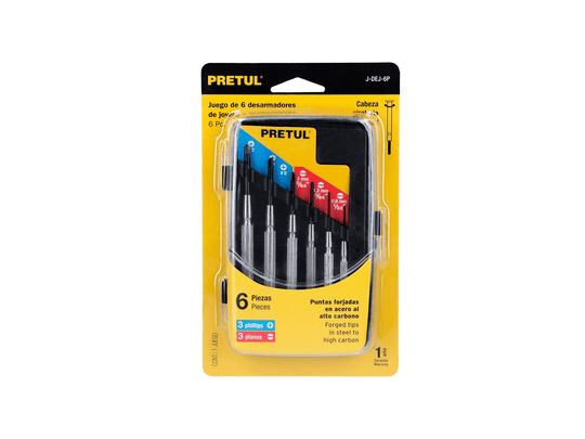 JUEGO DESTORNILLADORES 6 PIEZAS JOYERO METALICO