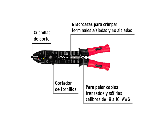 ALICATE PELACABLE PRETUL 