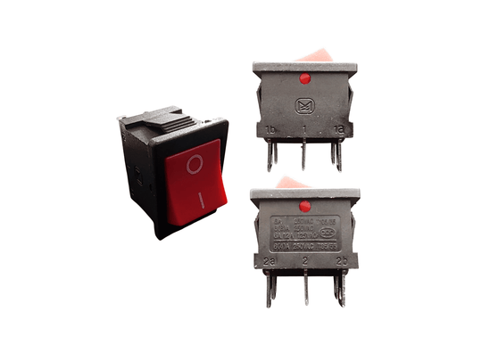 SWITCH BALANCIN 6P 2POS 6A 21X15 PEQUEÑO BOTON ROJO 