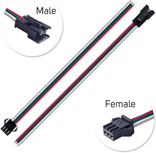 CONECTOR CON CABLE MACHO HEMBRA  JST 2P / 3P / 4P / 5P / 6P