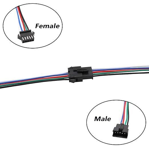 CONECTOR CON CABLE MACHO HEMBRA  JST 2P / 3P / 4P / 5P / 6P