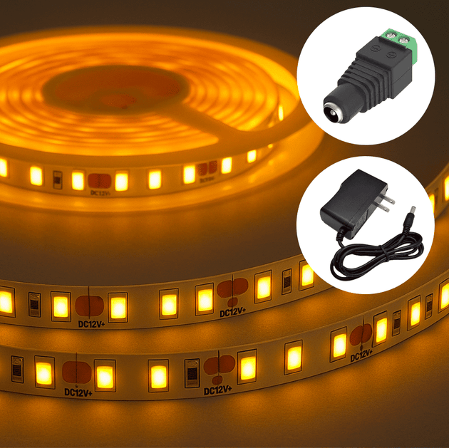 KIT CINTA LED 120/M 12V C/ADAPTADOR + CONECTOR DC