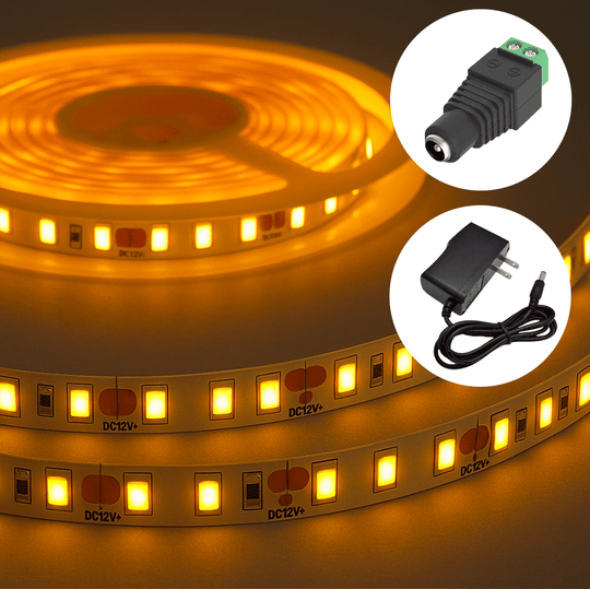 KIT CINTA LED 120/M 12V C/ADAPTADOR + CONECTOR DC