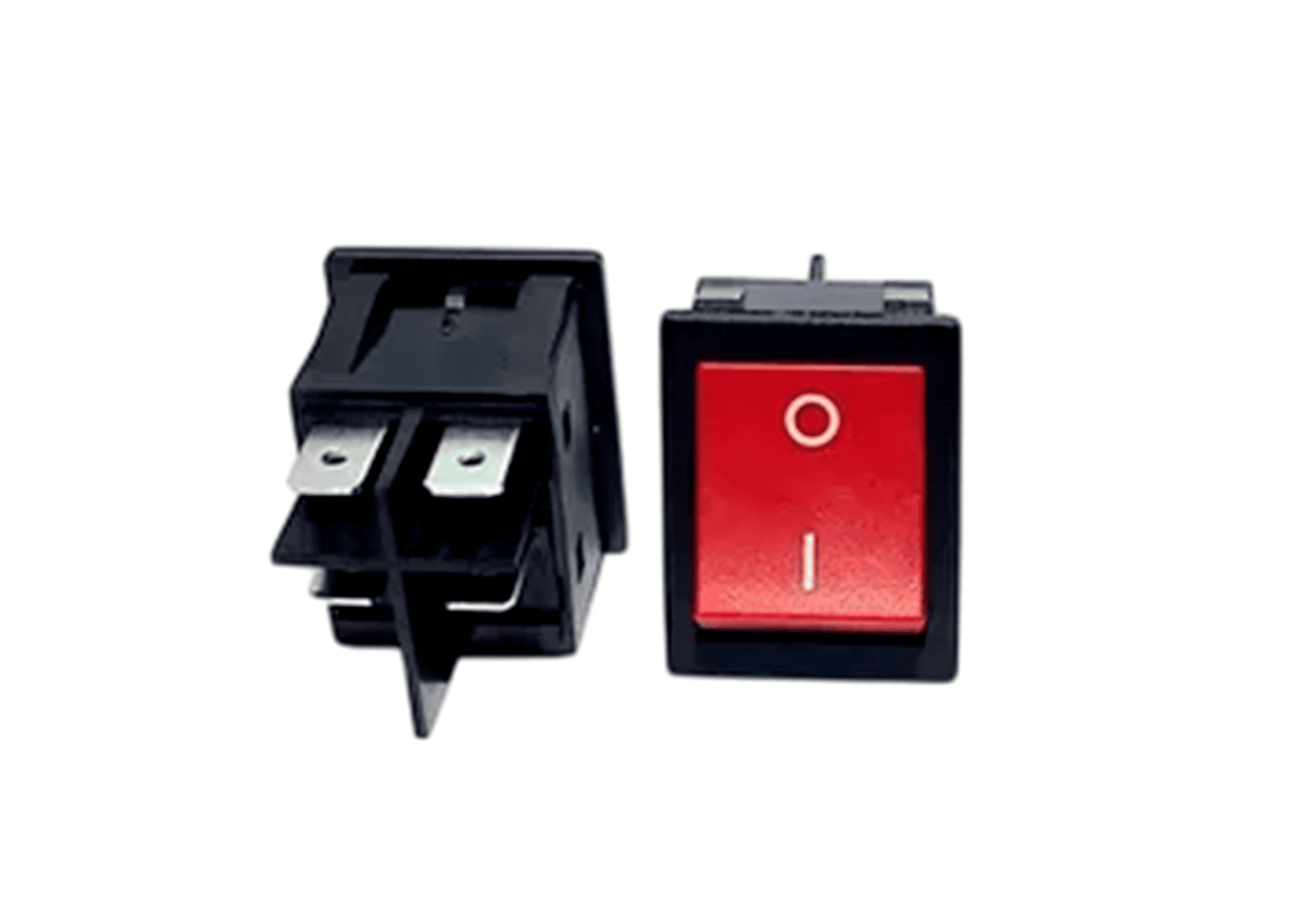 SWITCH BALANCIN 4P 2POS 30A 32X25 GRANDE BOTON ROJO NEON