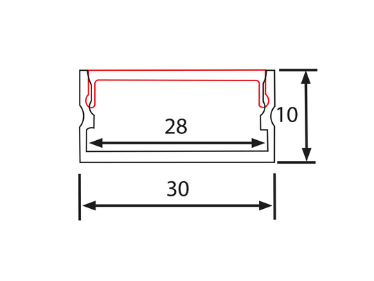 PERFIL DE ALUMINIO 3 METROS BLANCO Y NEGRO