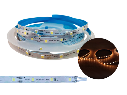 Cinta LED SMD 2835 "Tipo S" - 12VDC - Blanco Cálido 3000K