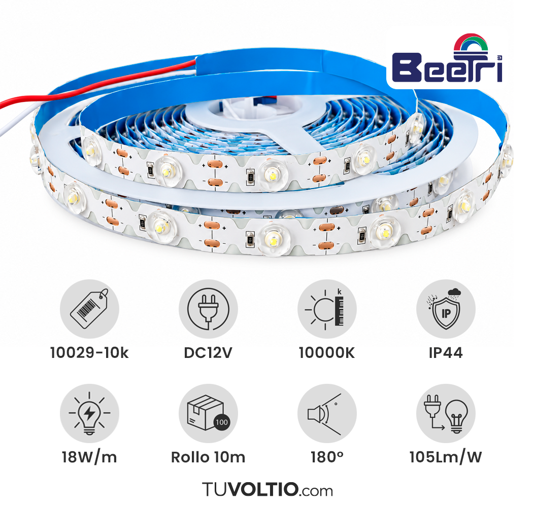 Cinta LED Zig-Zag con Óptica de Lupa 12V DC (SMD 2835)