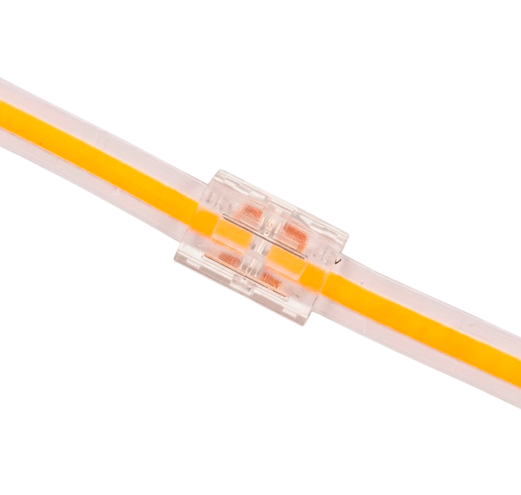 Conector de Unión Transparente para Cinta LED COB 8mm (Sin Soldadura)