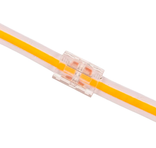 Conector de Unión Transparente para Cinta LED COB 8mm (Sin Soldadura)