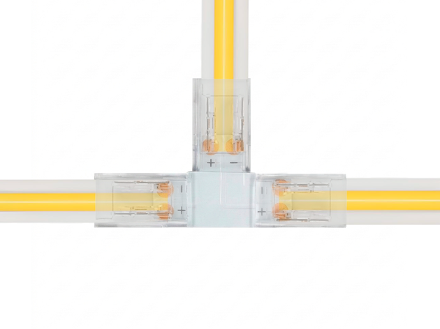 Conector en "T" para Cinta LED COB 8mm - 2 Pines (Derivación Triple)