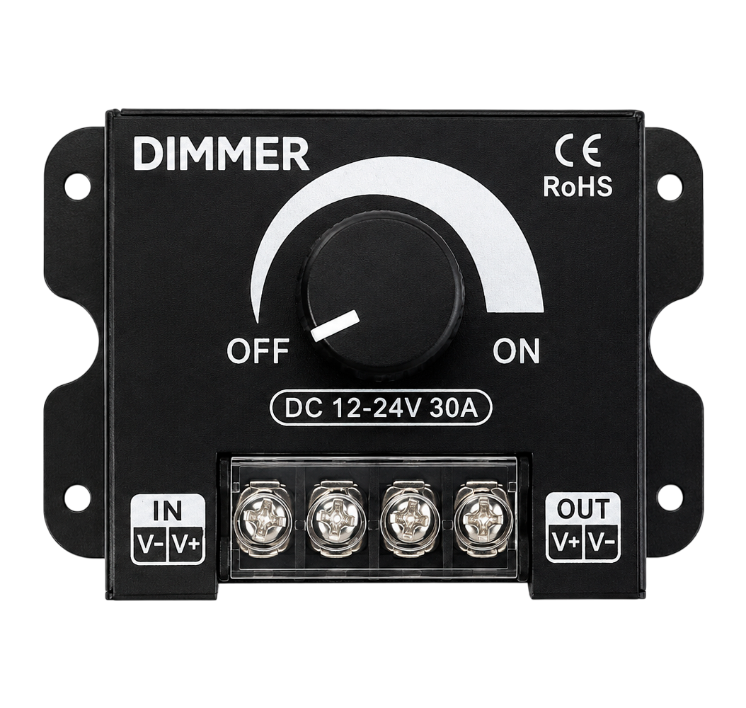 Dimmer LED de Perilla 12V - 24V DC / 30A 