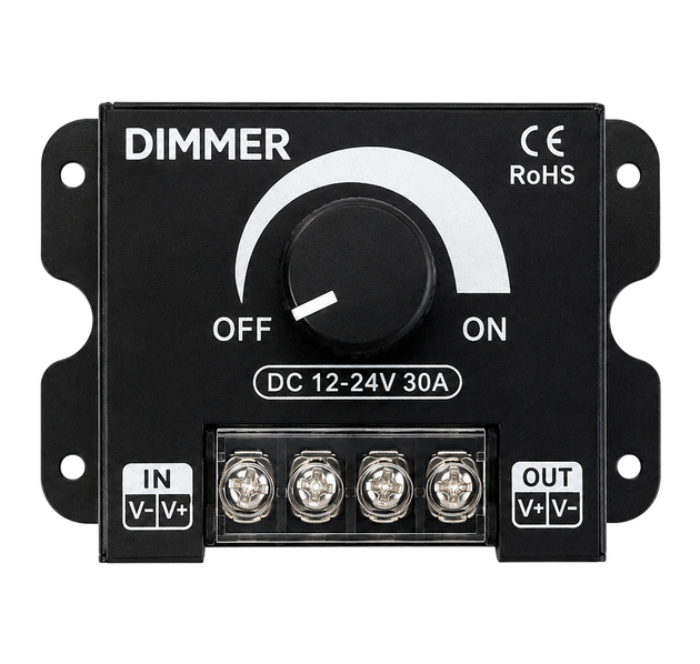 Dimmer LED de Perilla 12V - 24V DC / 30A 