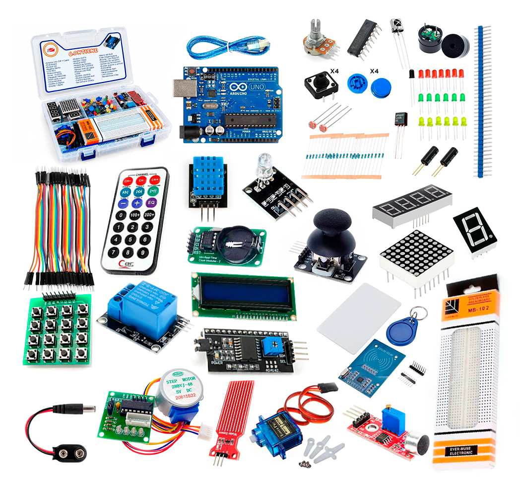 Kit de Desarrollo Arduino Uno Avanzado con Caja Organizadora