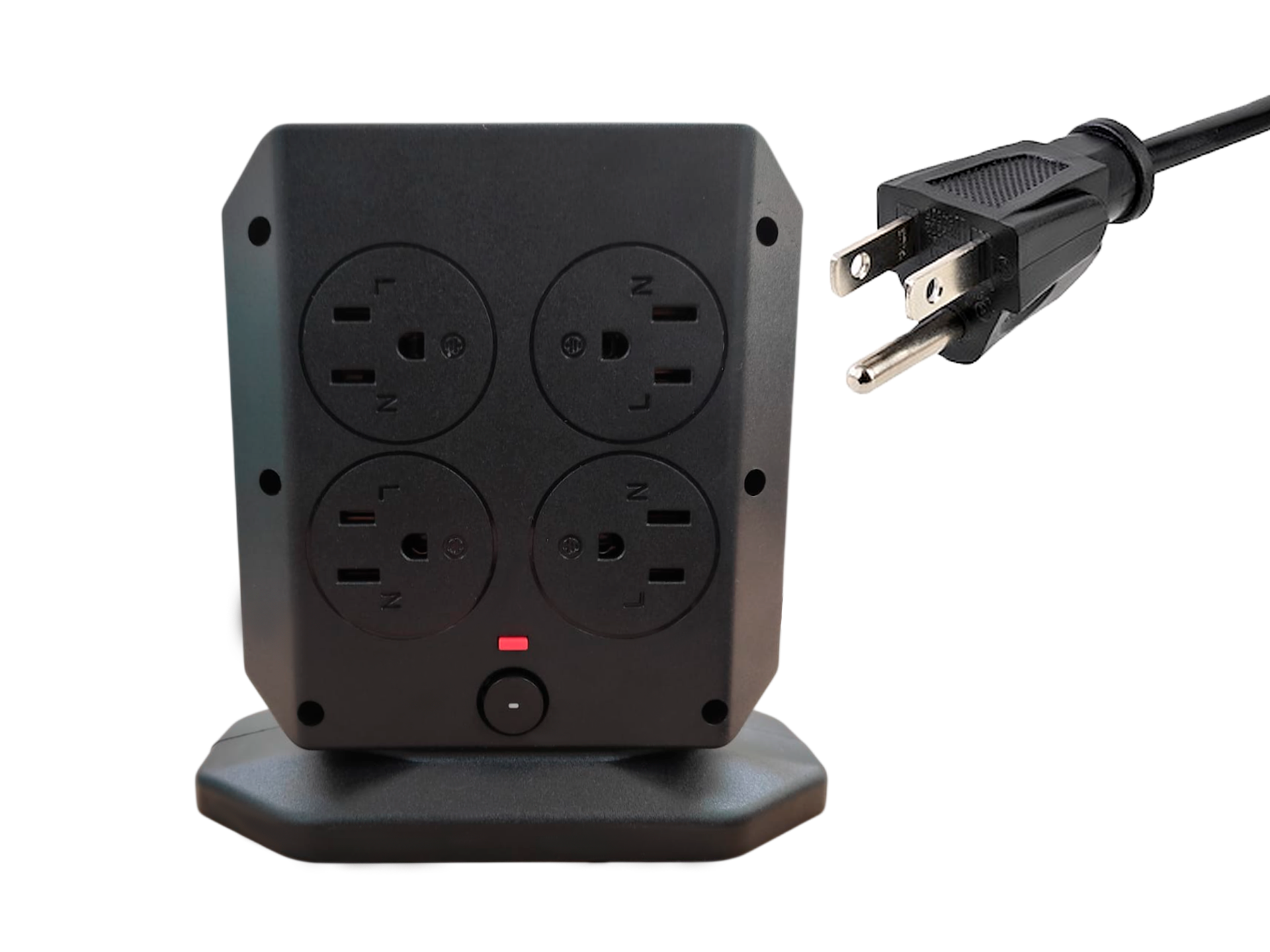 Multitoma Vertical Tipo Torre con Supresor de Picos - 8 Tomas + 5 Puertos de Carga