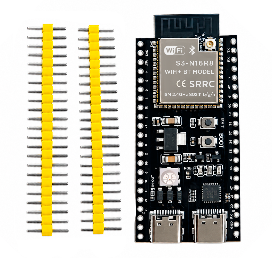 Módulo de Desarrollo ESP32-S3 Dual USB Tipo C (Wi-Fi + Bluetooth 5.0 LE / Inteligencia Artificial)