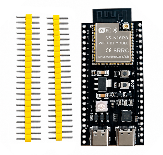 Módulo de Desarrollo ESP32-S3 Dual USB Tipo C (Wi-Fi + Bluetooth 5.0 LE / Inteligencia Artificial)