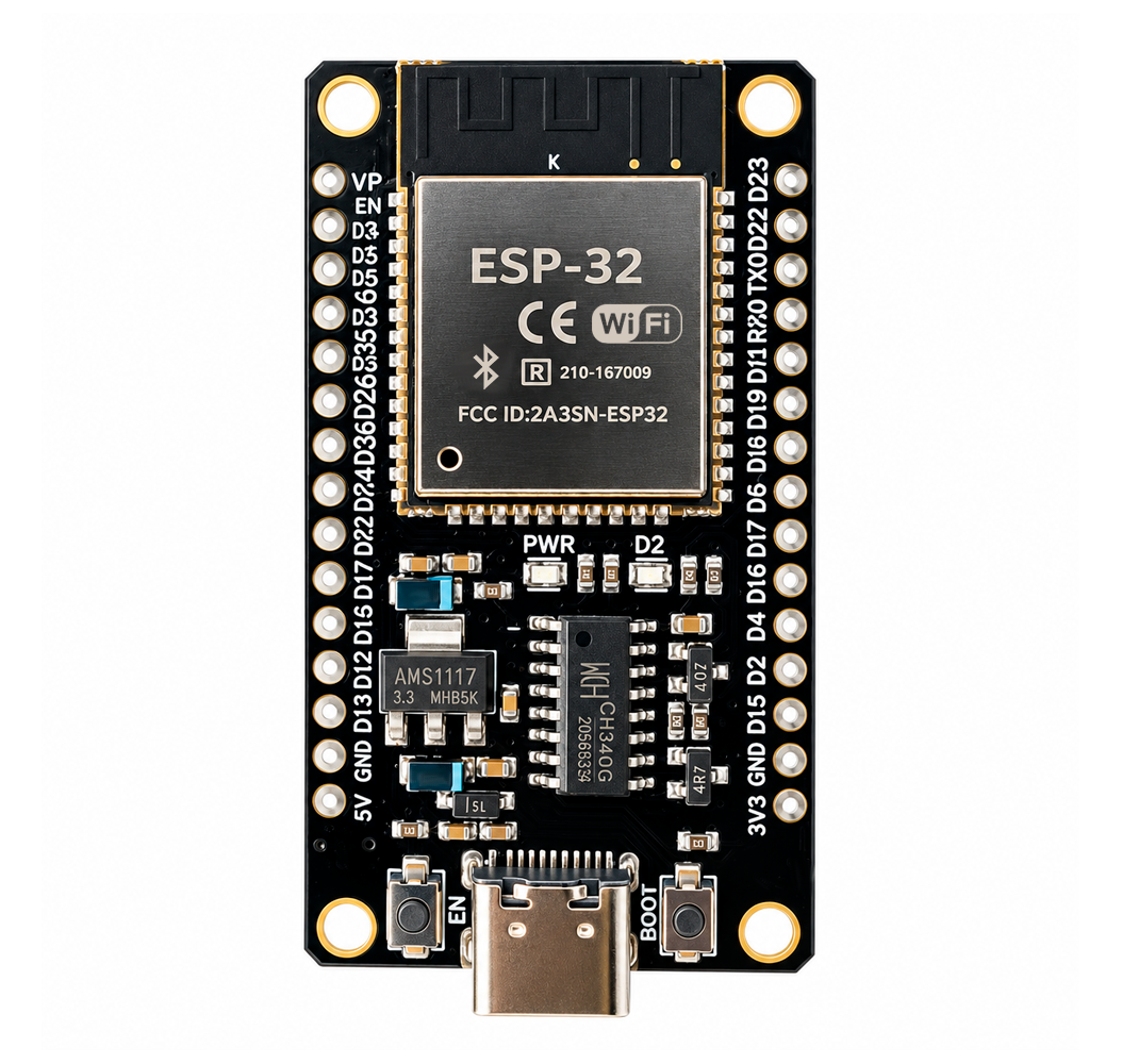 Módulo de Desarrollo ESP32 Wi-Fi + Bluetooth (30 Pines - Conector USB Tipo C)