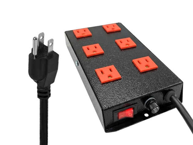 Multitoma Rectangular de 6 Servicios con Polo a Tierra