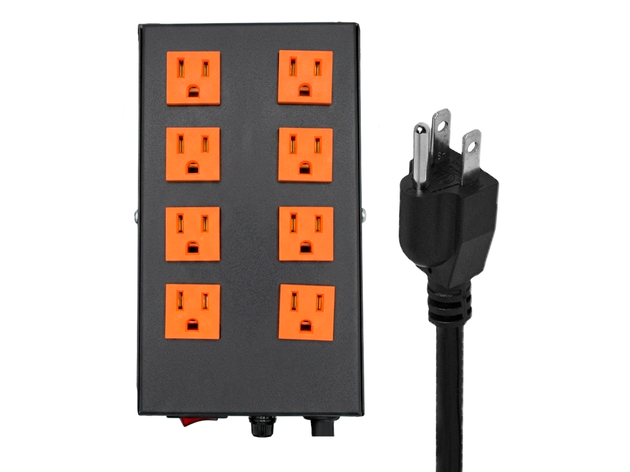 Multitoma Rectangular de 8 Servicios con Polo a Tierra