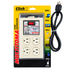 Multitoma de 4 Salidas con Supresor de Picos y Monitor LED Click