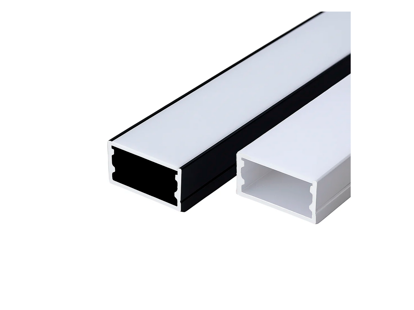 PERFIL DE ALUMINIO 3 METROS BLANCO Y NEGRO