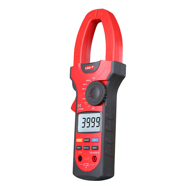 UNI-T UT208A Pinza Amperimétrica Digital 1000A AC/DC con Medición de Temperatura (Cumplimiento RETIE)