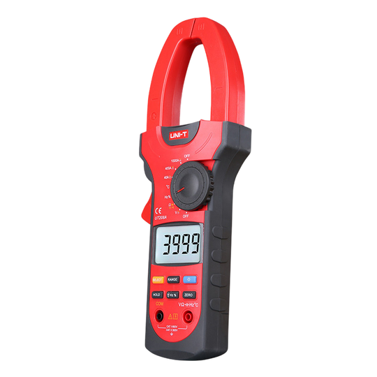 UNI-T UT208A Pinza Amperimétrica Digital 1000A AC/DC con Medición de Temperatura (Cumplimiento RETIE)