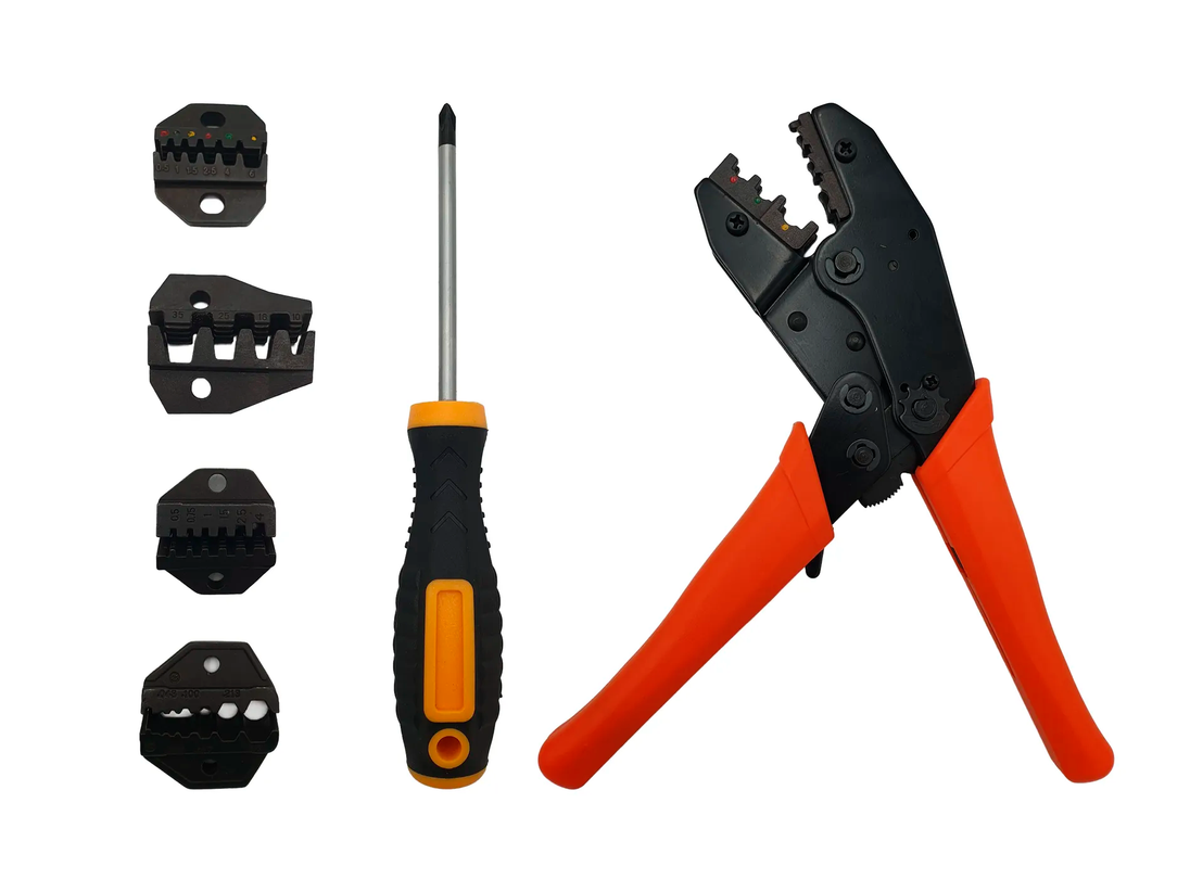 Kit de Pinza Ponchadora Pro con Dados Intercambiables y Destornillador