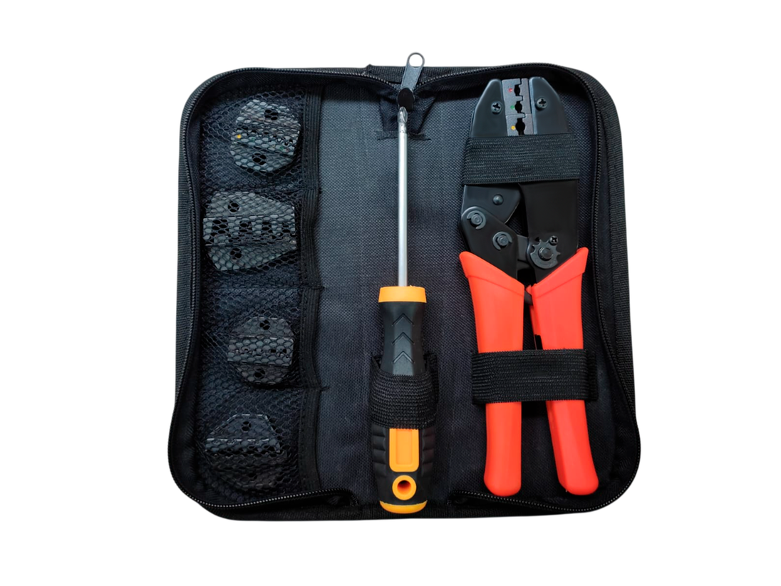 Kit de Pinza Ponchadora Pro con Dados Intercambiables y Destornillador