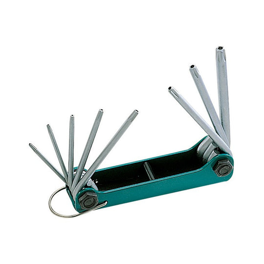 Pro'skit 8PK-021L Juego de Llaves Torx de Seguridad Plegables | Resistencia Industrial SAE 8660
