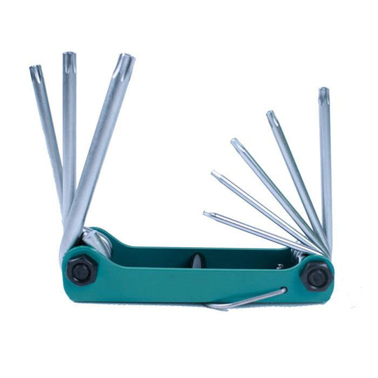 Pro'skit 8PK-021L Juego de Llaves Torx de Seguridad Plegables | Resistencia Industrial SAE 8660
