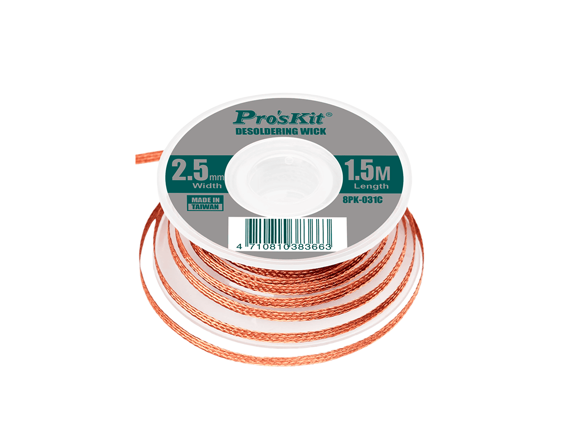 Pro'skit 8PK-031C Malla Desoldadora de Cobre | Limpieza de Soldadura de Alta Precisión